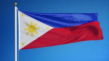 Yavaş çekimde Filipinler bayrağı sorunsuz alfa ile döngülü