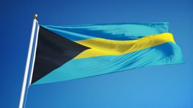 Yavaş çekimde Bahamalar bayrağı sorunsuz alfa ile döngülü