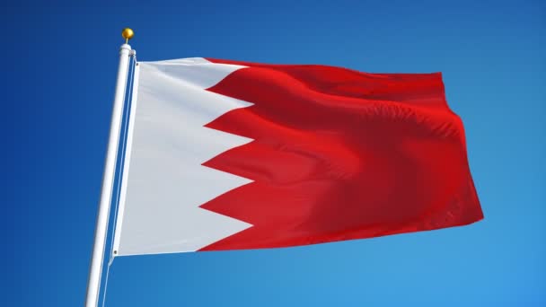 Bahrain flag i slowmotion problemfrit looped med alfa – Stock-video