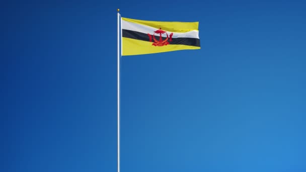 Brunei-Flagge in Zeitlupe nahtlos mit Alpha verbunden — Stockvideo