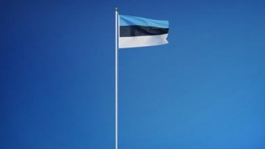 Yavaş çekimde Estonya bayrağı sorunsuz alfa ile döngülü
