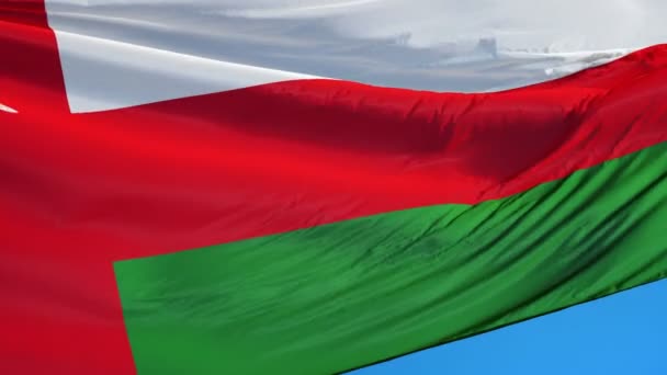 Bandera de Omán en cámara lenta perfectamente en bucle con alfa — Vídeo de stock