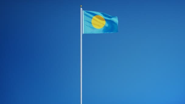 Palau bayrak yavaş sorunsuz Alfa ile ilmekledi — Stok video