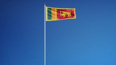 Yavaş çekimde Sri Lanka bayrağı alfa ile sorunsuz bir şekilde döngüye