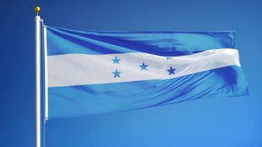 Yavaş çekimde Honduras bayrağı alfa ile sorunsuz bir şekilde döngülü