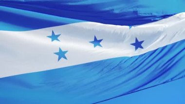 Yavaş çekimde Honduras bayrağı alfa ile sorunsuz bir şekilde döngülü