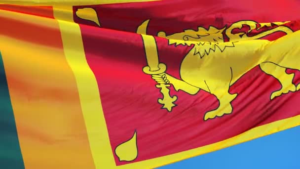 Sri Lanka flagga i slow motion sömlöst loopas med alfa — Stockvideo