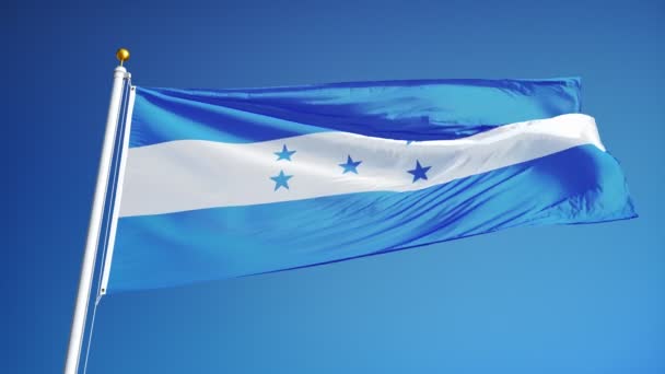 Honduras flag in slow motion seamlessly looped with alpha — Stock Video