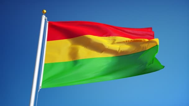 Vlag van Bolivia in slowmotion naadloos lus met alpha — Stockvideo