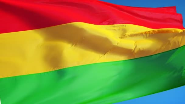 Vlag van Bolivia in slowmotion naadloos lus met alpha — Stockvideo