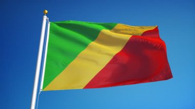 Cumhuriyeti yavaş Alfa ile sorunsuz bir şekilde ilmekledi Kongo Cumhuriyeti bayrağı