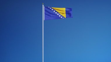 Yavaş çekimde Bosna-Hersek bayrağı alfa ile sorunsuz bir şekilde döngüye saldı