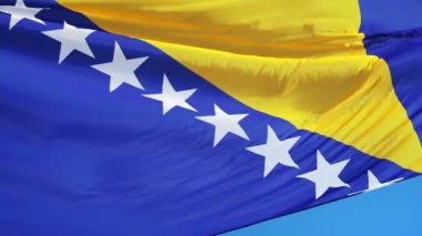 Yavaş çekimde Bosna-Hersek bayrağı alfa ile sorunsuz bir şekilde döngüye saldı