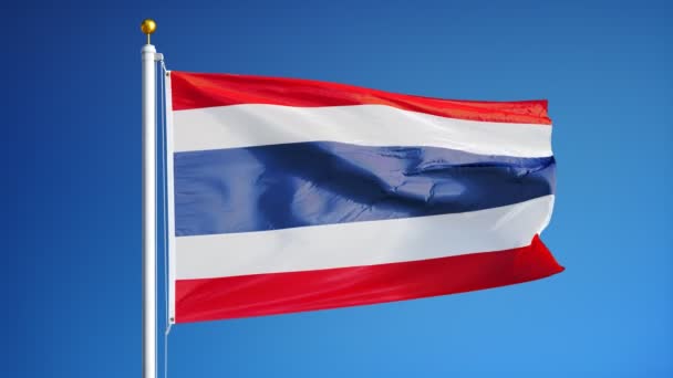 Yavaş Alfa ile sorunsuz bir şekilde ilmekledi Tayland bayrağı — Stok video
