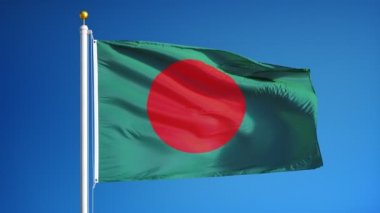 Yavaş çekimde Bangladeş bayrağı sorunsuz alfa ile döngülü