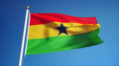 Yavaş çekimde Gana bayrağı alfa ile sorunsuz bir şekilde döngülü