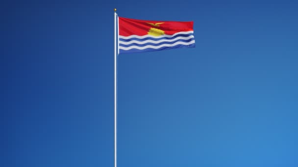 Kiribati-Flagge in Zeitlupe nahtlos mit Alpha — Stockvideo
