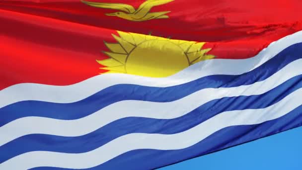 Vlag van Kiribati in slowmotion naadloos lus met alpha — Stockvideo