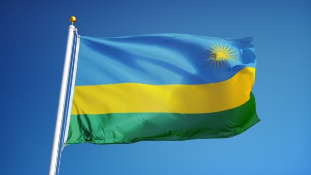 Rwanda flag i slowmotion problemfrit looped med alfa – Stock-video