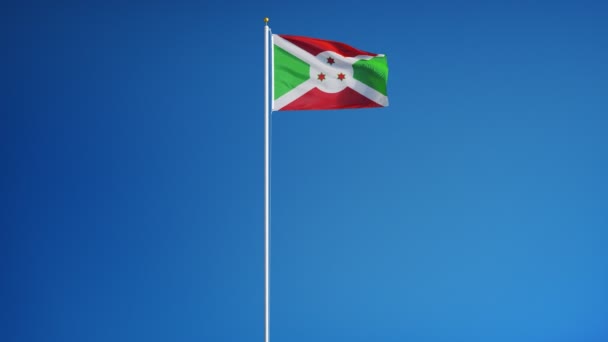 Yavaş Alfa ile sorunsuz bir şekilde ilmekledi Burundi bayrağı — Stok video