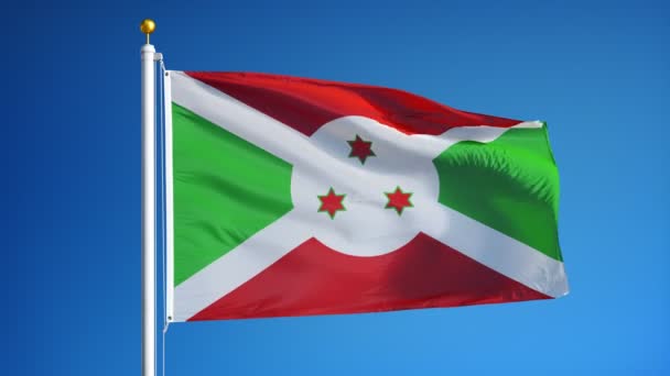 Yavaş Alfa ile sorunsuz bir şekilde ilmekledi Burundi bayrağı — Stok video