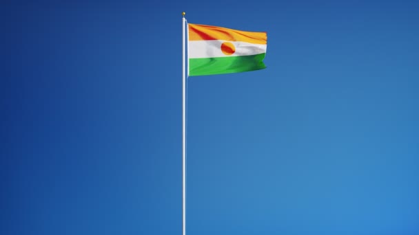Niger zászló zökkenőmentesen végtelenített alfa lassítva — Stock videók