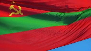 Yavaş çekimde transnistria bayrağı alfa ile sorunsuz bir şekilde döngülü