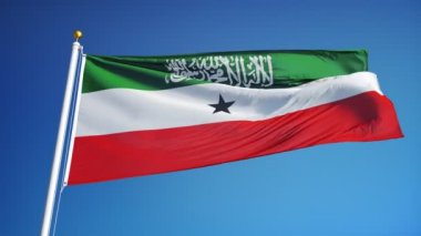 Yavaş çekimde Somaliland bayrağı sorunsuz alfa ile döngülü