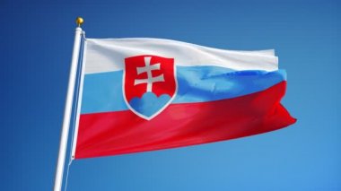Yavaş çekimde Slovakya bayrağı alfa ile sorunsuz bir şekilde döngülü
