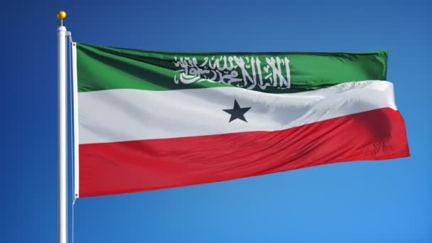 Bandera Somaliland en cámara lenta en bucle sin problemas con alfa — Vídeos de Stock