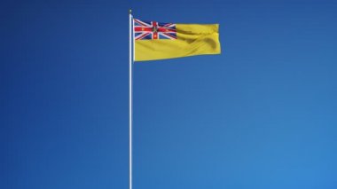 Yavaş çekimde niue bayrağı alfa ile sorunsuz bir şekilde döngülü