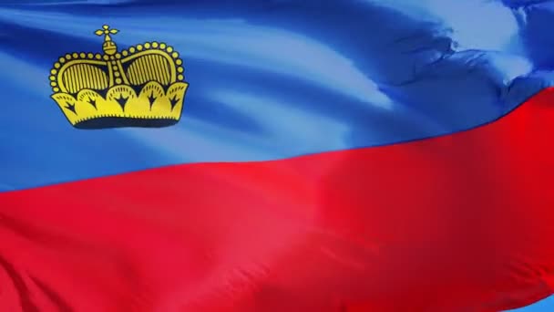 슬로우 모션의 리히텐슈타인 깃발은 알파로 매끄럽게 반복됩니다. — 비디오