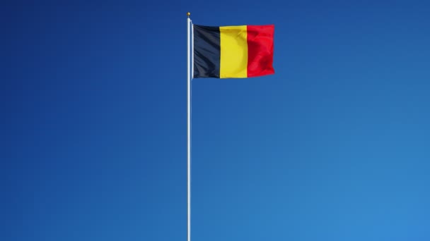 Drapeau de la Belgique au ralenti en boucle transparente avec alpha — Video