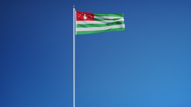 Vlajka Abcházie v pomalém pohybu bez problémů s alfa — Stock video