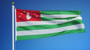 Yavaş çekimde Abhazya bayrağı alfa ile sorunsuz bir şekilde döngülü