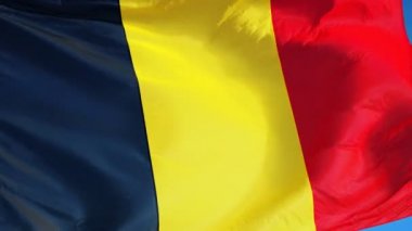 Yavaş çekimde Belçika bayrağı alfa ile sorunsuz bir şekilde döngülü