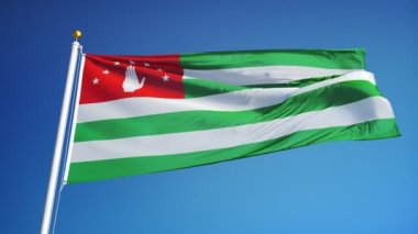Yavaş çekimde Abhazya bayrağı alfa ile sorunsuz bir şekilde döngülü