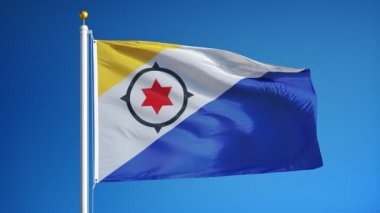 Yavaş çekimde Bonaire bayrağı alfa ile sorunsuz bir şekilde döngüye