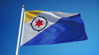 Yavaş çekimde Bonaire bayrağı alfa ile sorunsuz bir şekilde döngüye