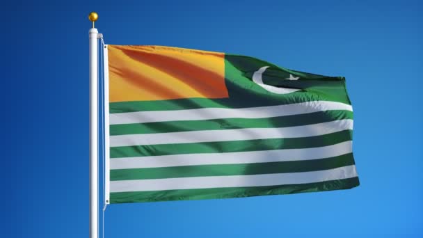 Azad Kashmir flag i slowmotion problemfrit looped med alfa – Stock-video