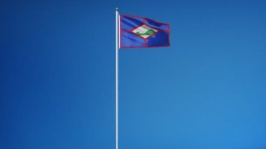 Yavaş çekimde Sint Eustatius bayrağı alfa ile sorunsuz bir şekilde döngülü