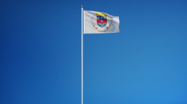 Yavaş çekimde Saint Barthelemy bayrağı alfa ile sorunsuz bir şekilde döngülü
