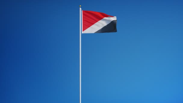 Bandera de Sealand en cámara lenta en bucle continuo con alfa — Vídeos de Stock