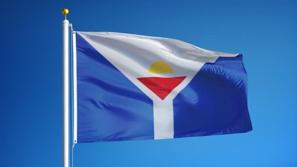 Saint-Martin lippu hidastettuna saumattomasti silmukka alfa — kuvapankkivideo