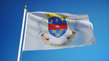 Yavaş çekimde Saint Barthelemy bayrağı alfa ile sorunsuz bir şekilde döngülü