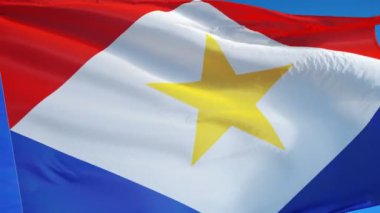 Yavaş çekimde Saba bayrağı alfa ile sorunsuz bir şekilde döngülü