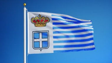 Yavaş çekimde Seborga bayrağı Prensliği sorunsuz alfa ile döngülü