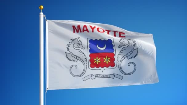 Mayotte flag i slowmotion problemfrit looped med alfa – Stock-video