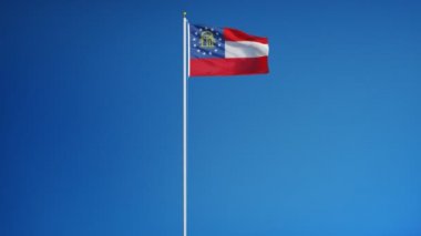 Yavaş çekimde Gürcistan (ABD devleti) bayrağı sorunsuz alfa ile döngülü