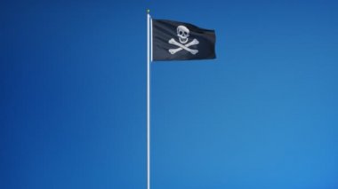 Yavaş çekimde korsan bayrağı alfa ile sorunsuz bir şekilde döngüye